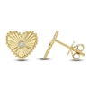 Thumbnail Image 1 of Shy Creation Diamond Accent Beaded Heart Stud Earrings 14K Yellow Gold J-SC55026093