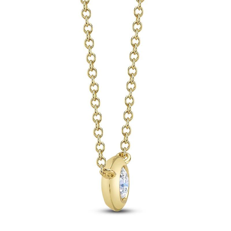 Main Image 2 of Shy Creation Diamond Solitaire Bezel-Set Necklace 1/5 ct tw 14K Yellow Gold 18" J-SC55012541