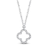 Thumbnail Image 1 of Shy Creation Diamond Clover Necklace 1/20 ct tw 14K White Gold 18" J-SC55019617