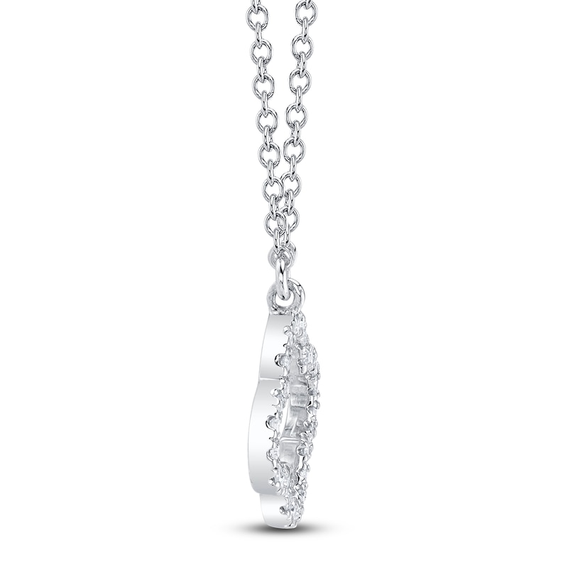 Main Image 2 of Shy Creation Diamond Clover Necklace 1/20 ct tw 14K White Gold 18" J-SC55019617