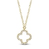 Thumbnail Image 1 of Shy Creation Diamond Clover Necklace 1/20 ct tw 14K Yellow Gold 18" J-SC55019618