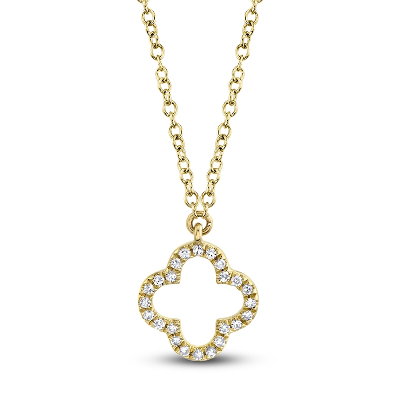 Main Image 1 of Shy Creation Diamond Clover Necklace 1/20 ct tw 14K Yellow Gold 18" J-SC55019618