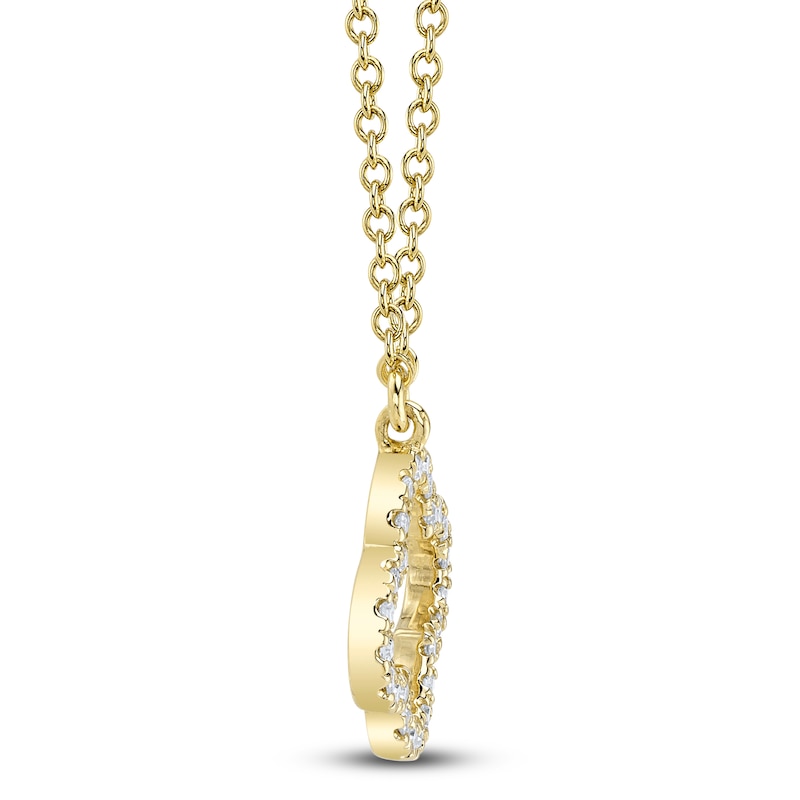 Main Image 2 of Shy Creation Diamond Clover Necklace 1/20 ct tw 14K Yellow Gold 18" J-SC55019618