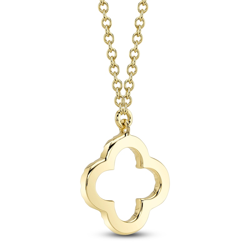 Main Image 3 of Shy Creation Diamond Clover Necklace 1/20 ct tw 14K Yellow Gold 18" J-SC55019618