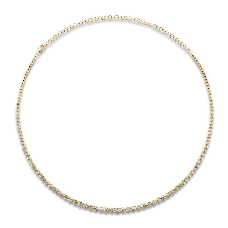 Main Image 1 of Shy Creation Diamond Bezel-Set Necklace 1-7/8 ct tw 14K Yellow Gold 18" J-SC55021358V4Z18
