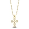 Thumbnail Image 1 of Shy Creation Diamond Bezel-Set Cross Necklace 1/15 ct tw 14K Yellow Gold 18" J-SC55021367V2
