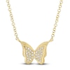Thumbnail Image 1 of Shy Creation Diamond Textured Butterfly Necklace 1/20 ct tw 14K Yellow Gold 18" J-SC55021952