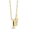 Thumbnail Image 2 of Shy Creation Diamond Textured Butterfly Necklace 1/20 ct tw 14K Yellow Gold 18" J-SC55021952