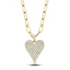 Thumbnail Image 1 of Shy Creation Diamond Heart Paperclip Chain Necklace 1/5 ct tw 14K Yellow Gold 18" J-SC55022785V2
