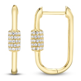 Shy Creation Diamond Hoop Earrings 1/4 ct tw 14K Yellow Gold J-SC55023191