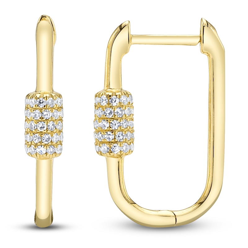 Main Image 1 of Shy Creation Diamond Hoop Earrings 1/4 ct tw 14K Yellow Gold J-SC55023191