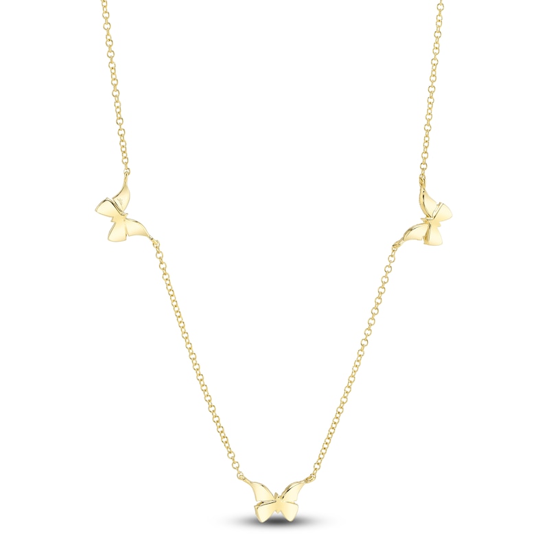 Main Image 3 of Shy Creation Diamond Butterfly Necklace 1/5 ct tw 14K Yellow Gold 18" J-SC55024047