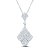 Thumbnail Image 1 of Brilliant Moments Diamond Shield Drop Necklace 3/8 ct tw 14K White Gold 18"