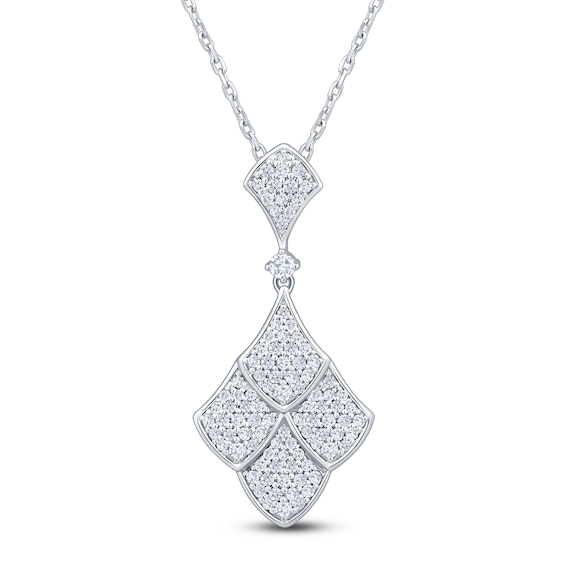 Jared Signature&nbsp;Diamond Shield Drop Necklace 3/8 ct tw 14K White Gold 18"