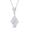 Thumbnail Image 3 of Brilliant Moments Diamond Shield Drop Necklace 3/8 ct tw 14K White Gold 18"