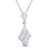 Thumbnail Image 4 of Brilliant Moments Diamond Shield Drop Necklace 3/8 ct tw 14K White Gold 18"