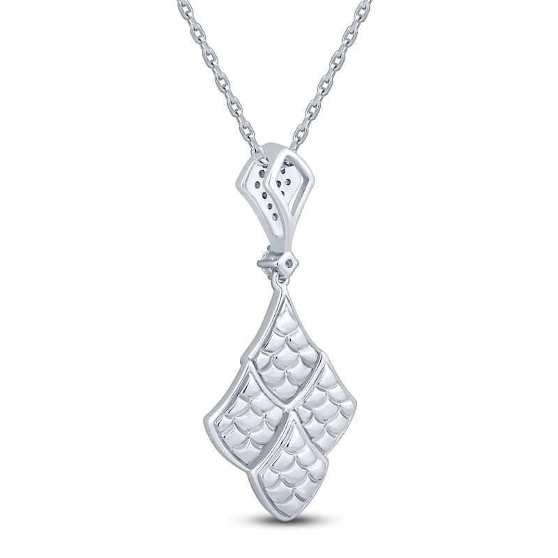 Main Image 4 of Brilliant Moments Diamond Shield Drop Necklace 3/8 ct tw 14K White Gold 18"