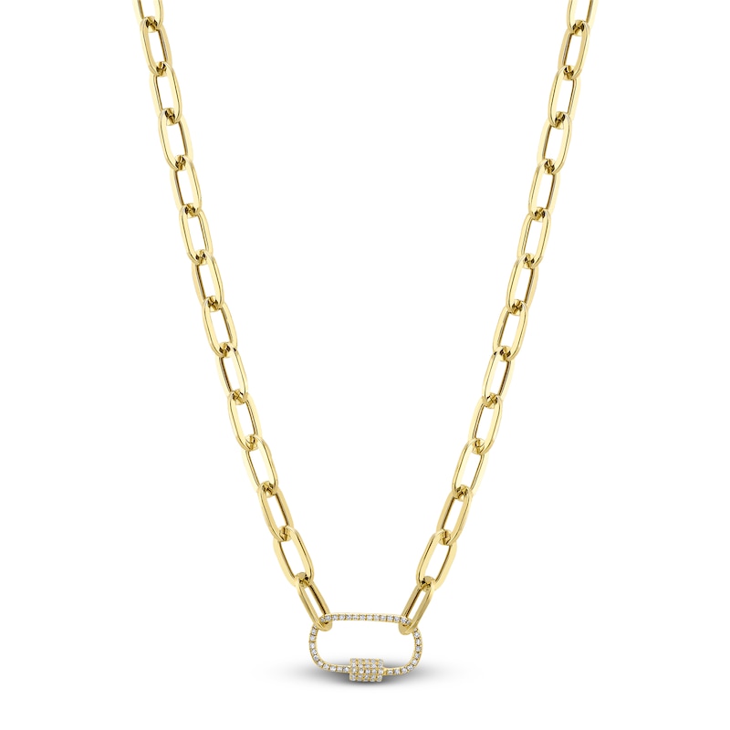 Main Image 1 of Shy Creation Diamond Link Necklace 1/5 ct tw 14K Yellow Gold 18" SC55022706