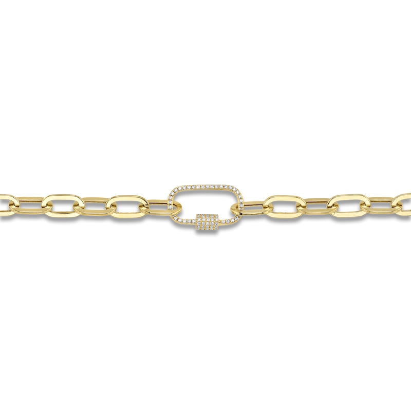 Main Image 2 of Shy Creation Diamond Link Necklace 1/5 ct tw 14K Yellow Gold 18" SC55022706