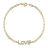 Thumbnail Image 1 of Shy Creation Diamond "Love" Paperclip Bracelet 1/10 ct tw 14K Yellow Gold 7" J-SC55022758