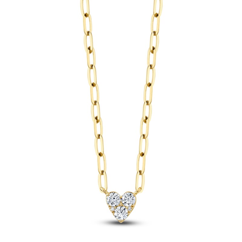 Main Image 1 of Shy Creation Multi-Diamond Heart Necklace 3/8 ct tw 14K Yellow Gold 18" SC55022917
