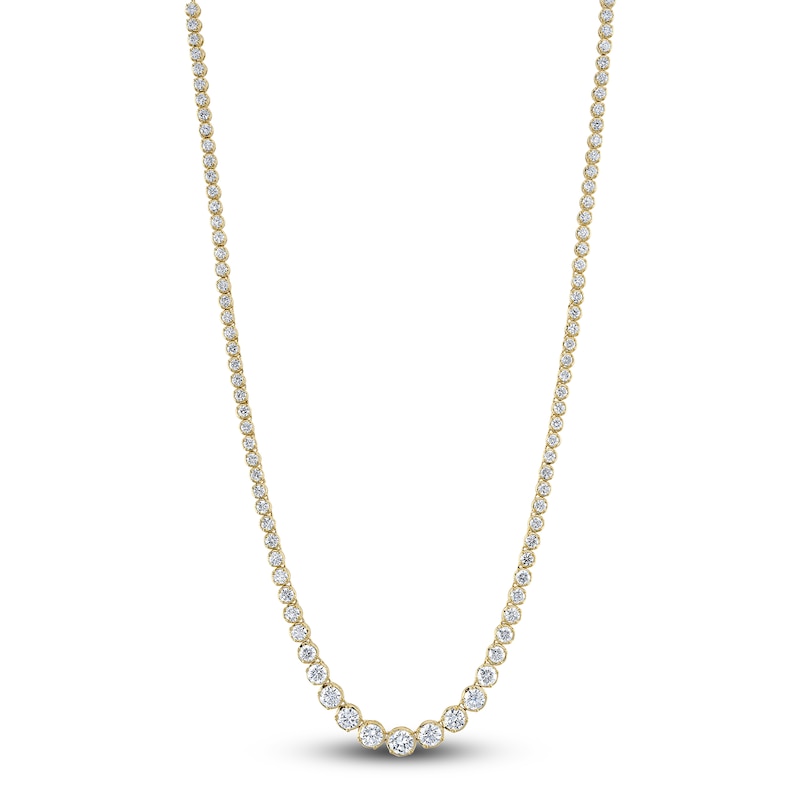 Main Image 2 of Shy Creation Graduated Diamond Riviera Necklace 6-3/8 ct tw 14K Yellow Gold 18" SC55022935V4