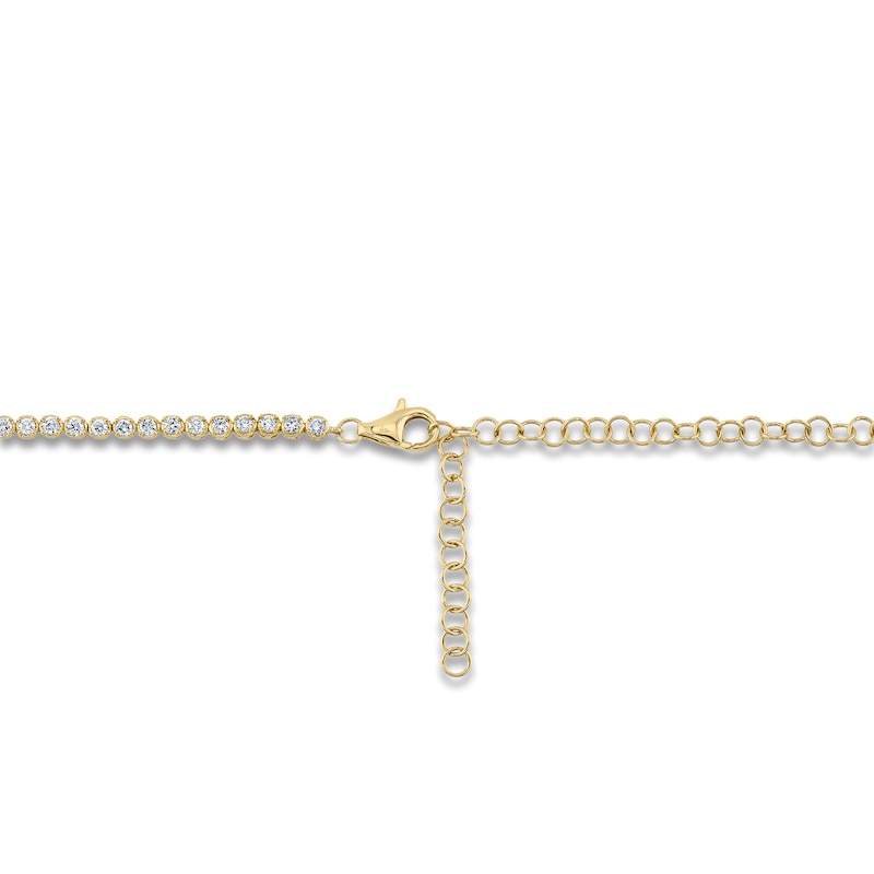 Main Image 3 of Shy Creation Graduated Diamond Riviera Necklace 6-3/8 ct tw 14K Yellow Gold 18" SC55022935V4