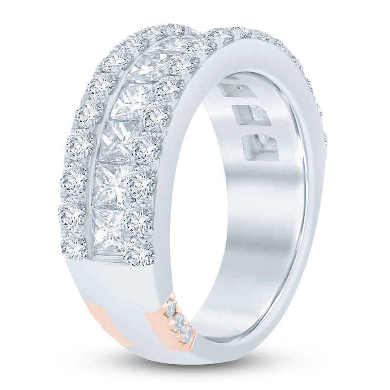 Main Image 2 of Pnina Tornai Couture Princess & Round-Cut Diamond Anniversary Ring 3 ct tw 18K White Gold