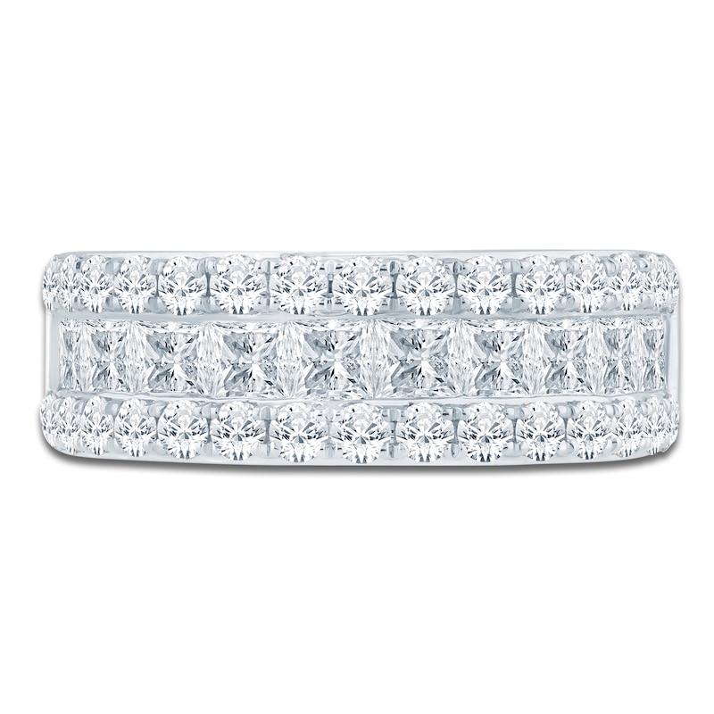 Main Image 3 of Pnina Tornai Couture Princess & Round-Cut Diamond Anniversary Ring 3 ct tw 18K White Gold