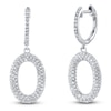 Thumbnail Image 1 of Shy Creation Diamond Open Oval Dangle Hoop Earrings 1/2 ct tw 14K White Gold SC55024583