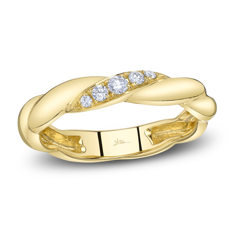 Main Image 1 of Shy Creation Diamond Twist Ring 1/10 ct tw 14K Yellow Gold SC55024923Z7