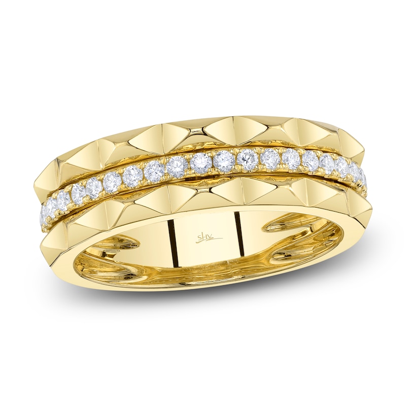 Main Image 2 of Shy Creation Diamond Geometric Pattern Ring 1/4 ct tw 14K Yellow Gold SC55024989Z7