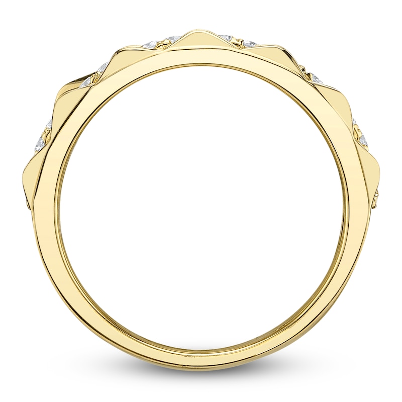 Main Image 4 of Shy Creation Diamond Geometric Pattern Ring 1/4 ct tw 14K Yellow Gold SC55024989Z7