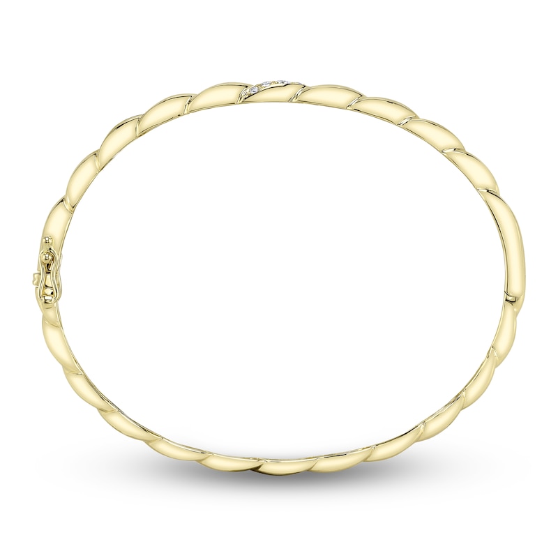 Main Image 3 of Shy Creation Diamond Twist Bangle Bracelet 1/10 ct tw 14K Yellow Gold J-SC55025215ZS