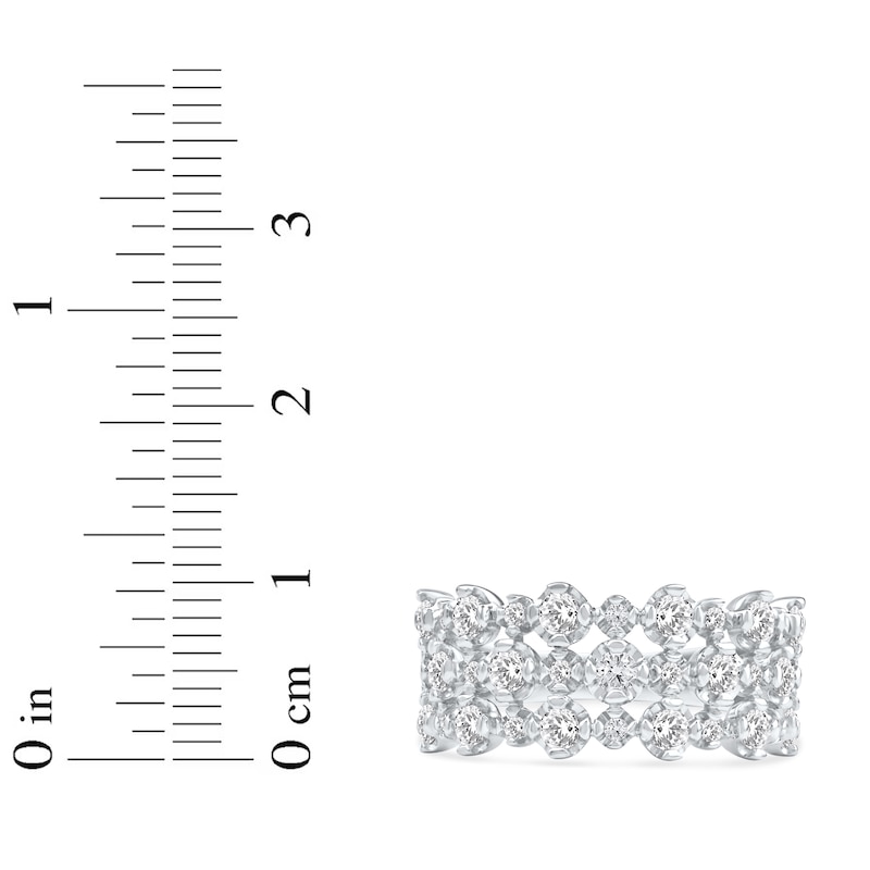 Main Image 4 of Lab-Grown Diamond Three-Row Buttercup Ring 1 ct tw 14K White Gold