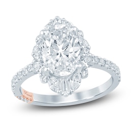 Pnina Tornai Oval-Cut Lab-Grown Diamond Halo Engagement Ring 2-3/4 ct tw 14K White Gold