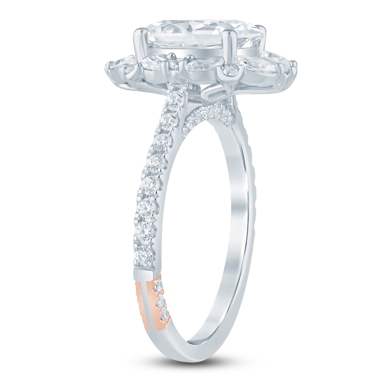 Main Image 2 of Pnina Tornai Oval-Cut Lab-Grown Diamond Halo Engagement Ring 2-3/4 ct tw 14K White Gold