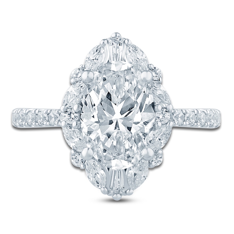 Main Image 3 of Pnina Tornai Oval-Cut Lab-Grown Diamond Halo Engagement Ring 2-3/4 ct tw 14K White Gold