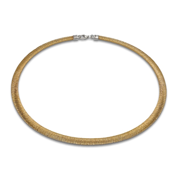 Italia DOro Solid Reversible Omega Necklace 14K TwoTone Gold 17