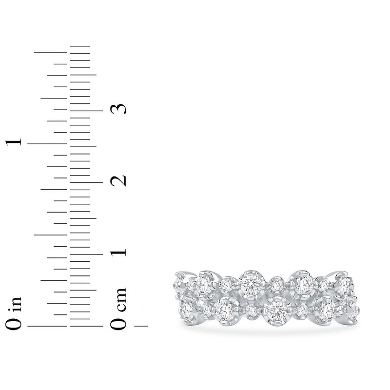 Main Image 3 of Lab-Grown Diamond Two-Row Buttercup Ring 3/4 ct tw 14K White Gold