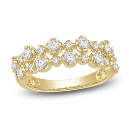 Lab-Grown Diamond Two-Row Buttercup Ring 3/4 ct tw 14K Yellow Gold