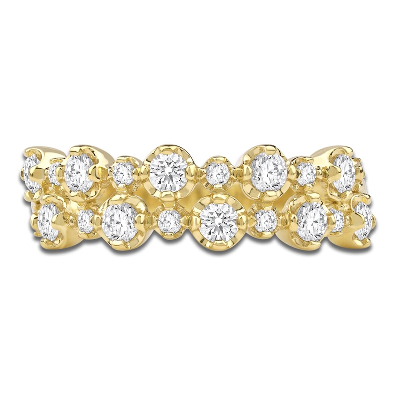 Main Image 3 of Lab-Grown Diamond Two-Row Buttercup Ring 3/4 ct tw 14K Yellow Gold