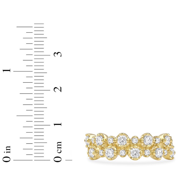 Main Image 4 of Lab-Grown Diamond Two-Row Buttercup Ring 3/4 ct tw 14K Yellow Gold