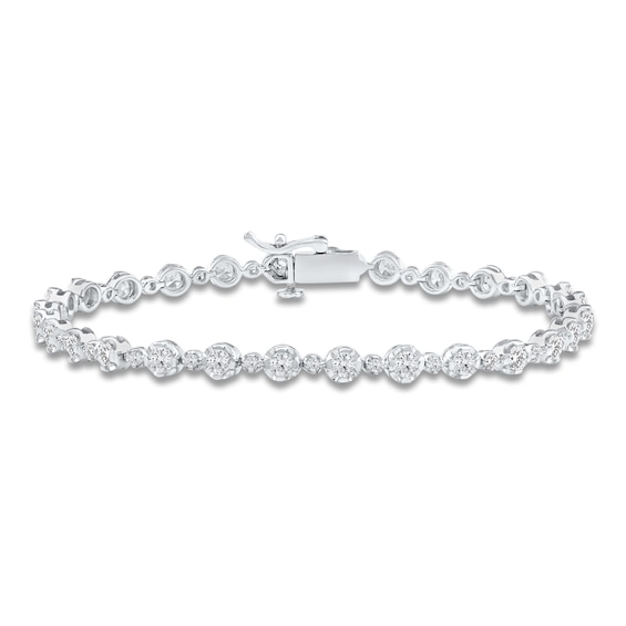 Jared Signature Lab-Grown Diamond Buttercup Bracelet 3 ct tw 14K White Gold 7.25"