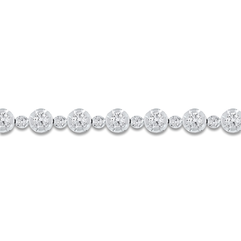 Main Image 2 of Lab-Grown Diamond Buttercup Bracelet 3 ct tw 14K White Gold 7.25"