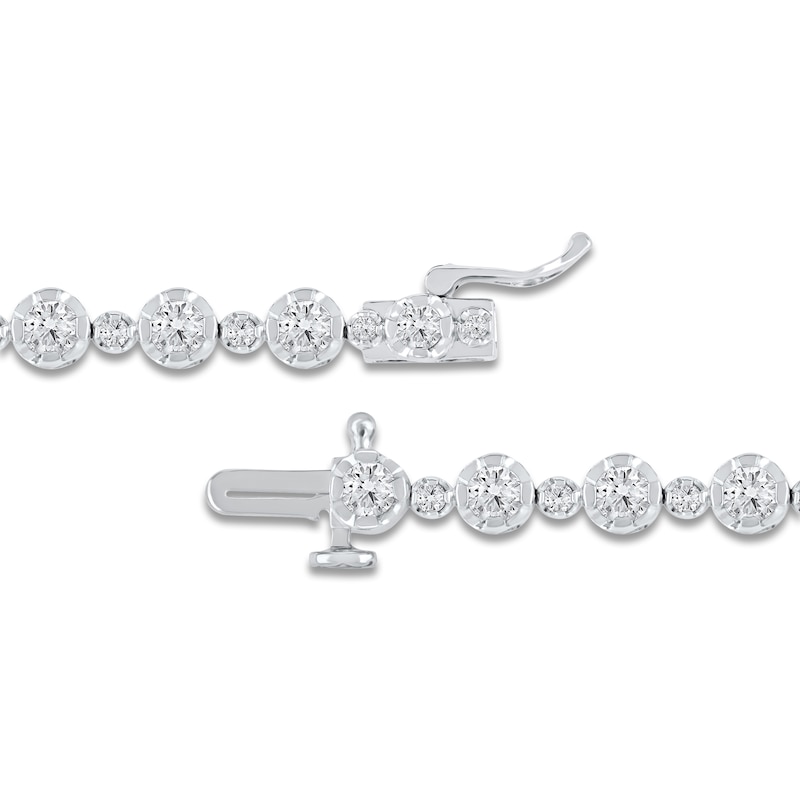Main Image 3 of Lab-Grown Diamond Buttercup Bracelet 3 ct tw 14K White Gold 7.25"
