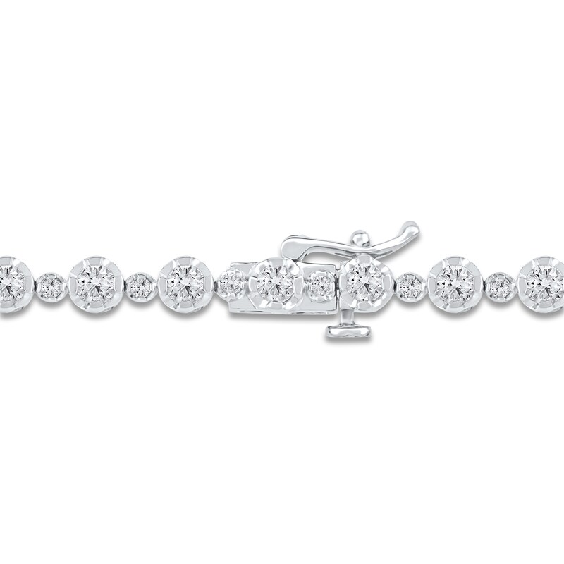 Main Image 4 of Lab-Grown Diamond Buttercup Bracelet 3 ct tw 14K White Gold 7.25"