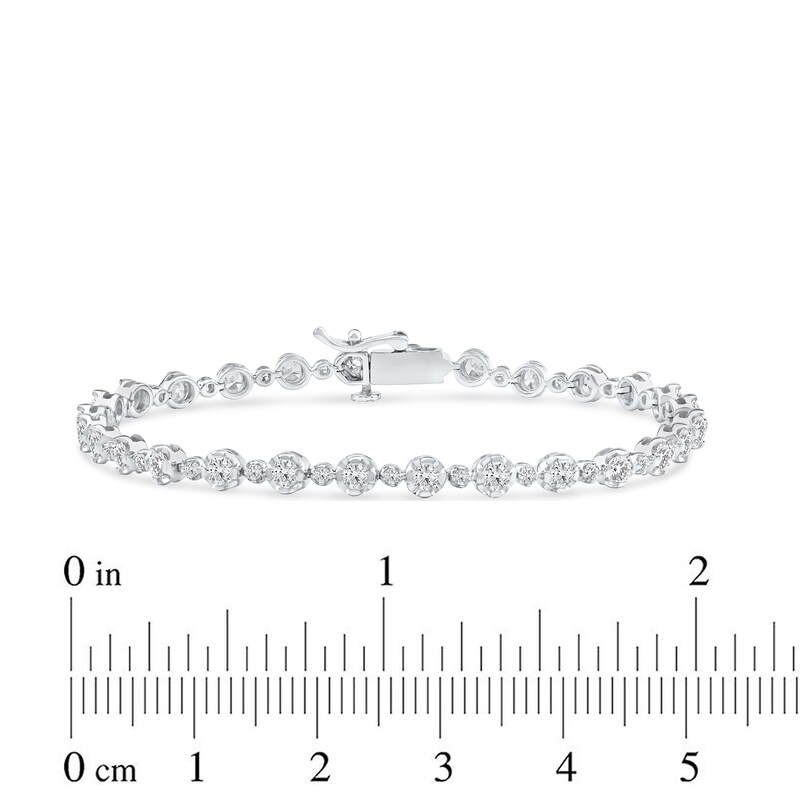 Main Image 5 of Lab-Grown Diamond Buttercup Bracelet 3 ct tw 14K White Gold 7.25"