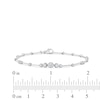 Thumbnail Image 4 of Lab-Grown Diamond Graduated Buttercup Link & Bar Bracelet 3/4 ct tw 14K White Gold 7.25"