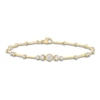 Thumbnail Image 1 of Lab-Grown Diamond Graduated Buttercup Link & Bar Bracelet 3/4 ct tw 14K Yellow Gold 7.25"